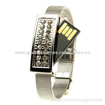 Promotional Jewelry Bracelet USB Flash Drive, 128MB to 64GB, Colorful Gift, Factory Price